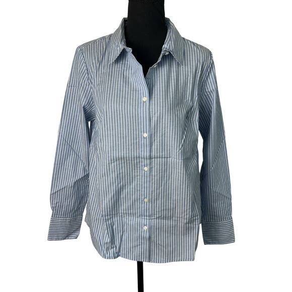 Candace Cameron Bure Regular Hi-Low Boyfriend Shirt Ragetta Strip Size XS NWOT - Picture 5 of 11